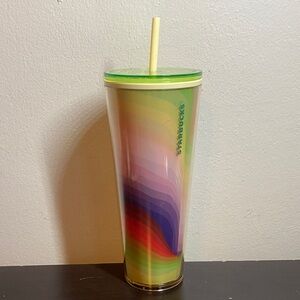 Starbucks Rainbow Wave Tumbler with Straw